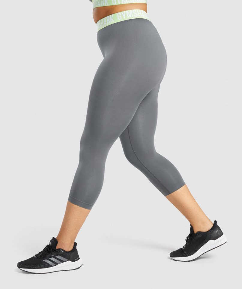 Women's Gymshark Fit Seamless Cropped Leggings Grey | CA 1N365A